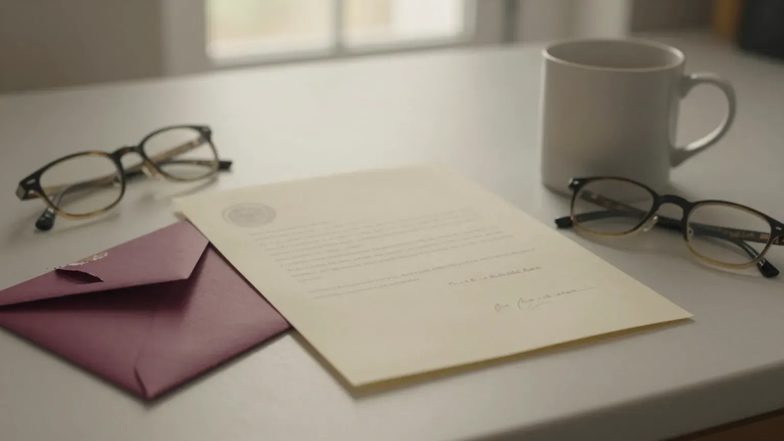guide header — an opened letter and reading glasses on a table